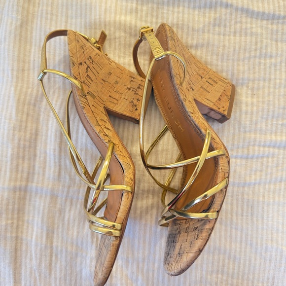 Gold Strappy Sandals - Picture 3 of 12